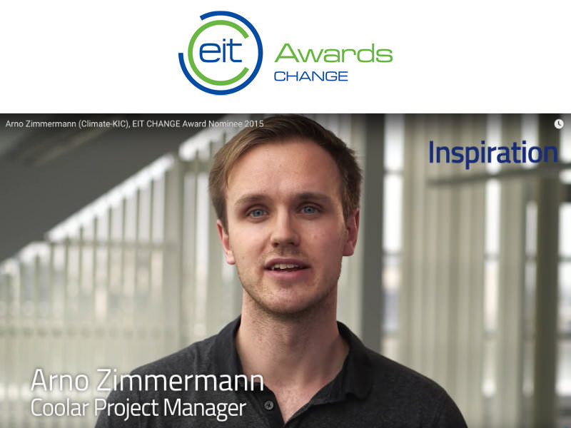 Coolar’s Arno Zimmermann nominated for EIT Change Award 2015